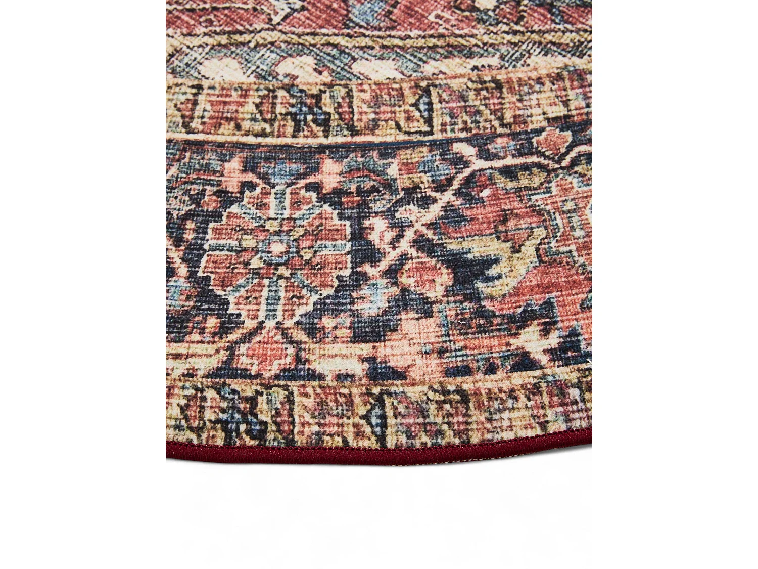 Tapis lavable George Multicouleur/Beige ø 160 cm rond