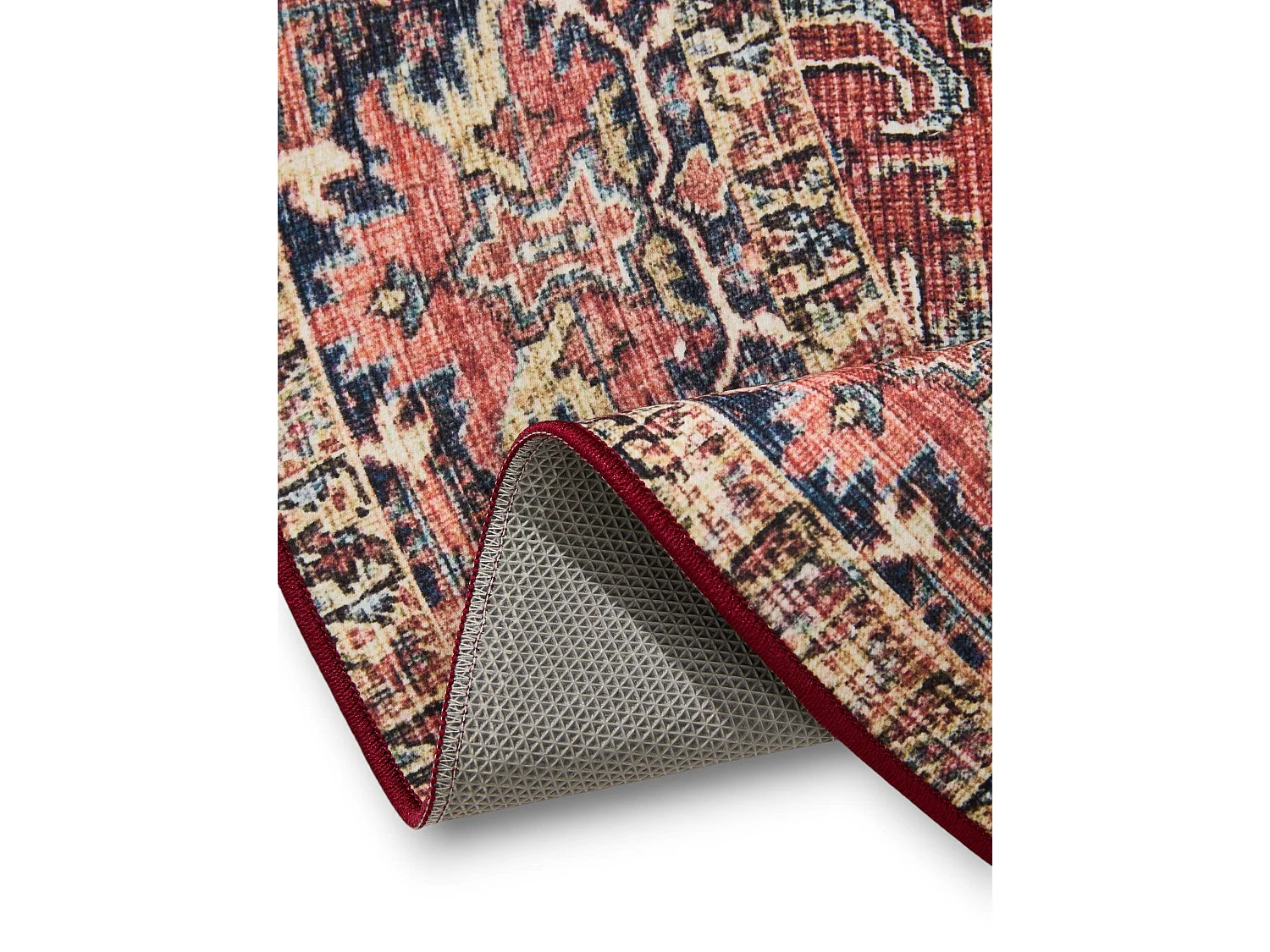 Tapis lavable George Multicouleur/Beige ø 160 cm rond