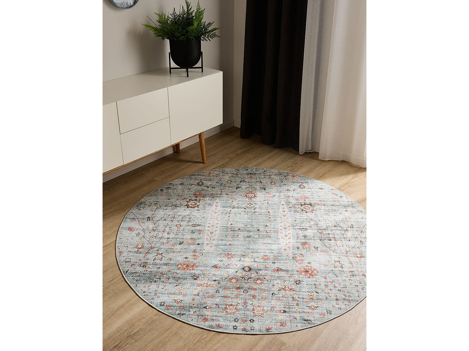 Tapis lavable George Turquoise ø 120 cm rond