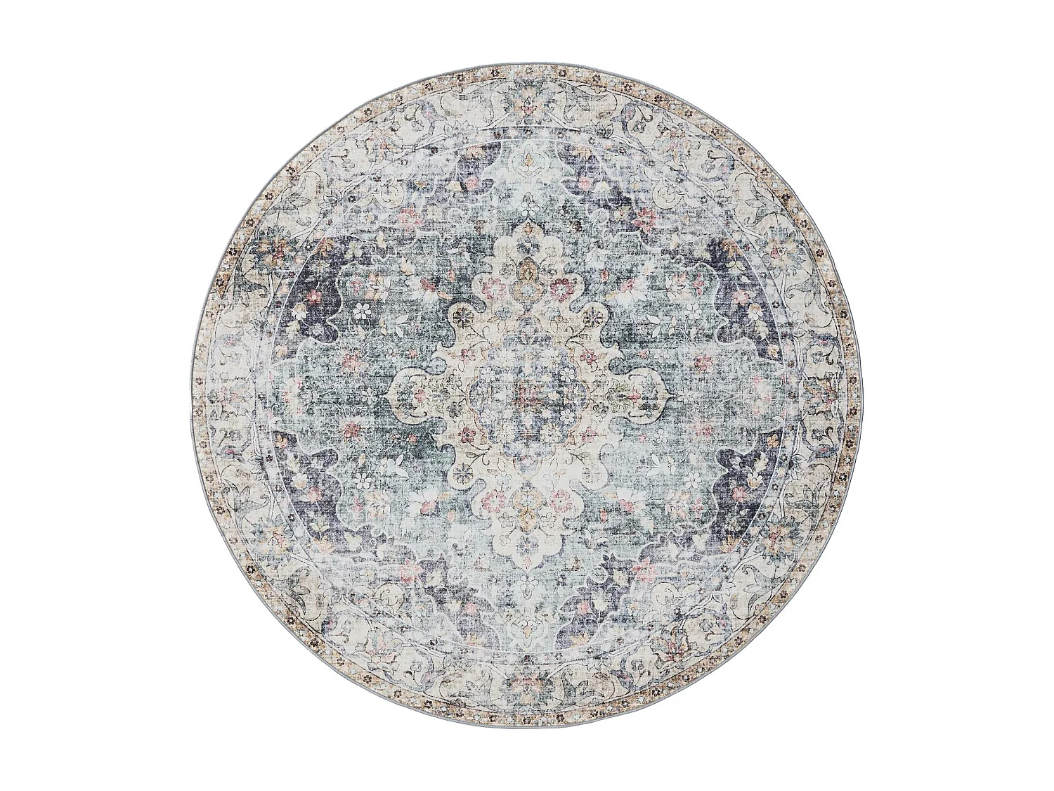 Tapis lavable George Bleu ø 120 cm rond