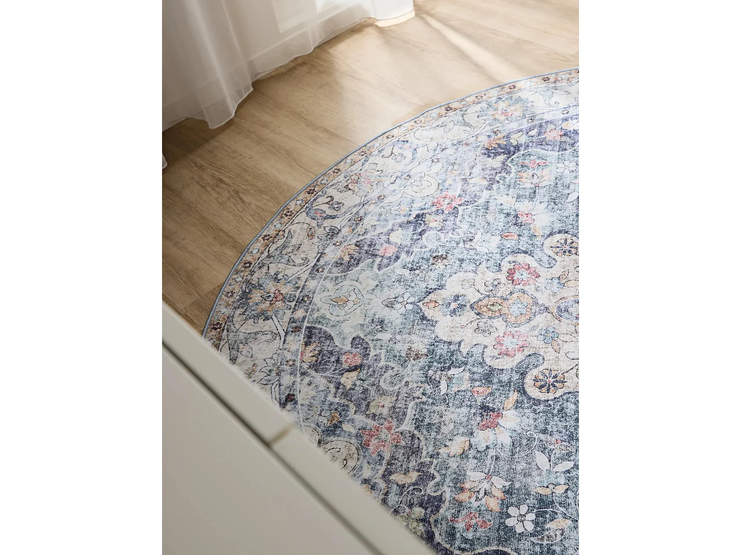Tapis lavable George Bleu ø 120 cm rond