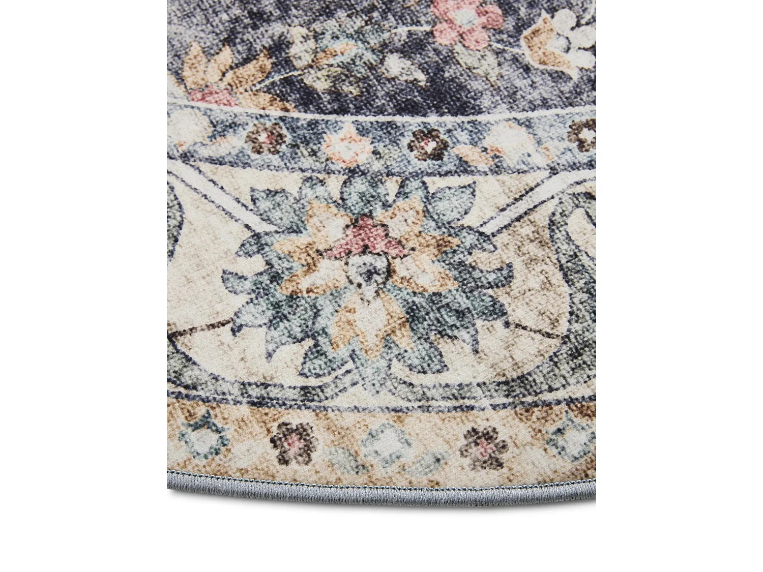 Tapis lavable George Bleu ø 120 cm rond