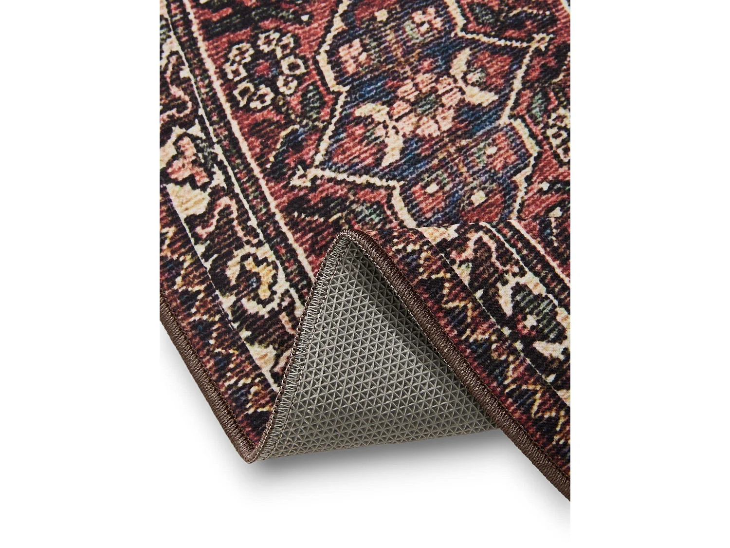 Tapis lavable George Multicouleur/Rouge ø 120 cm rond