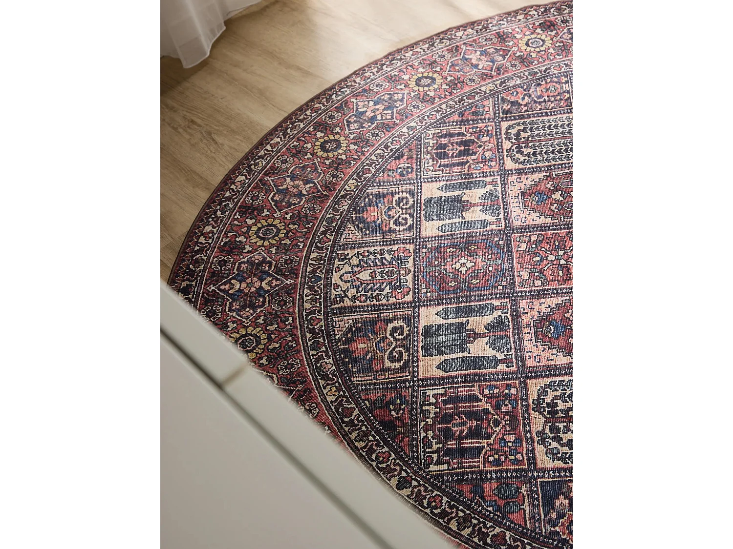 Tapis lavable George Multicouleur/Rouge ø 120 cm rond
