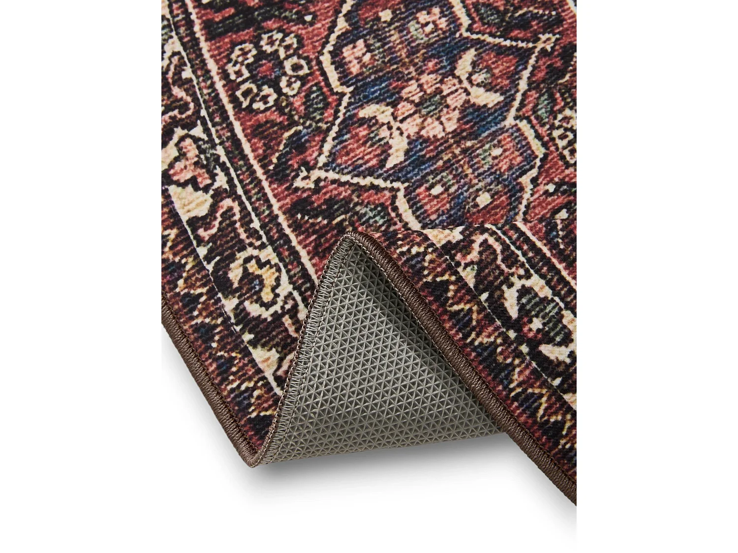 Tapis lavable George Multicouleur/Rouge ø 120 cm rond