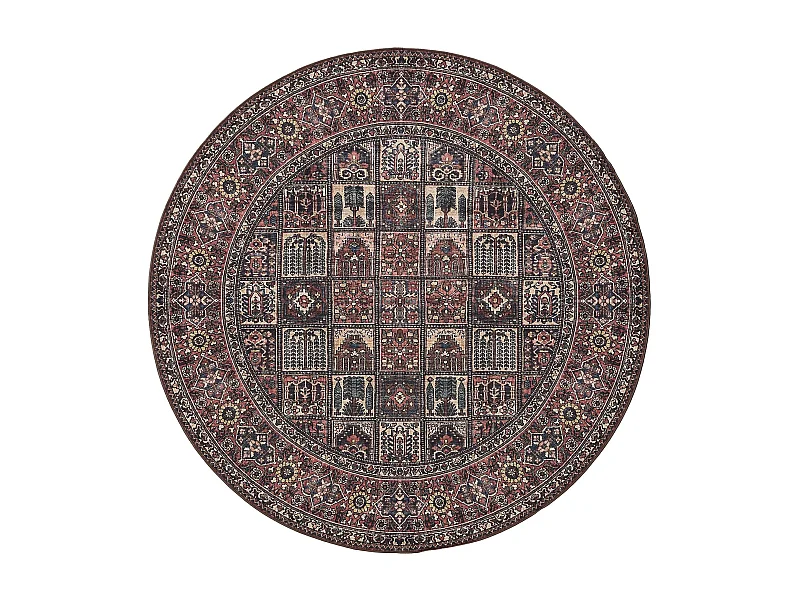 Tapis lavable George Multicouleur/Rouge ø 120 cm rond