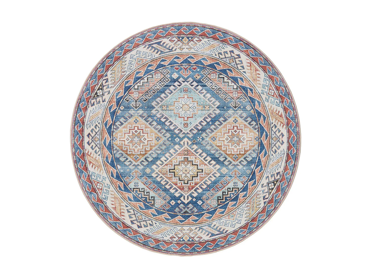 Tapis lavable George Bleu ø 160 cm rond