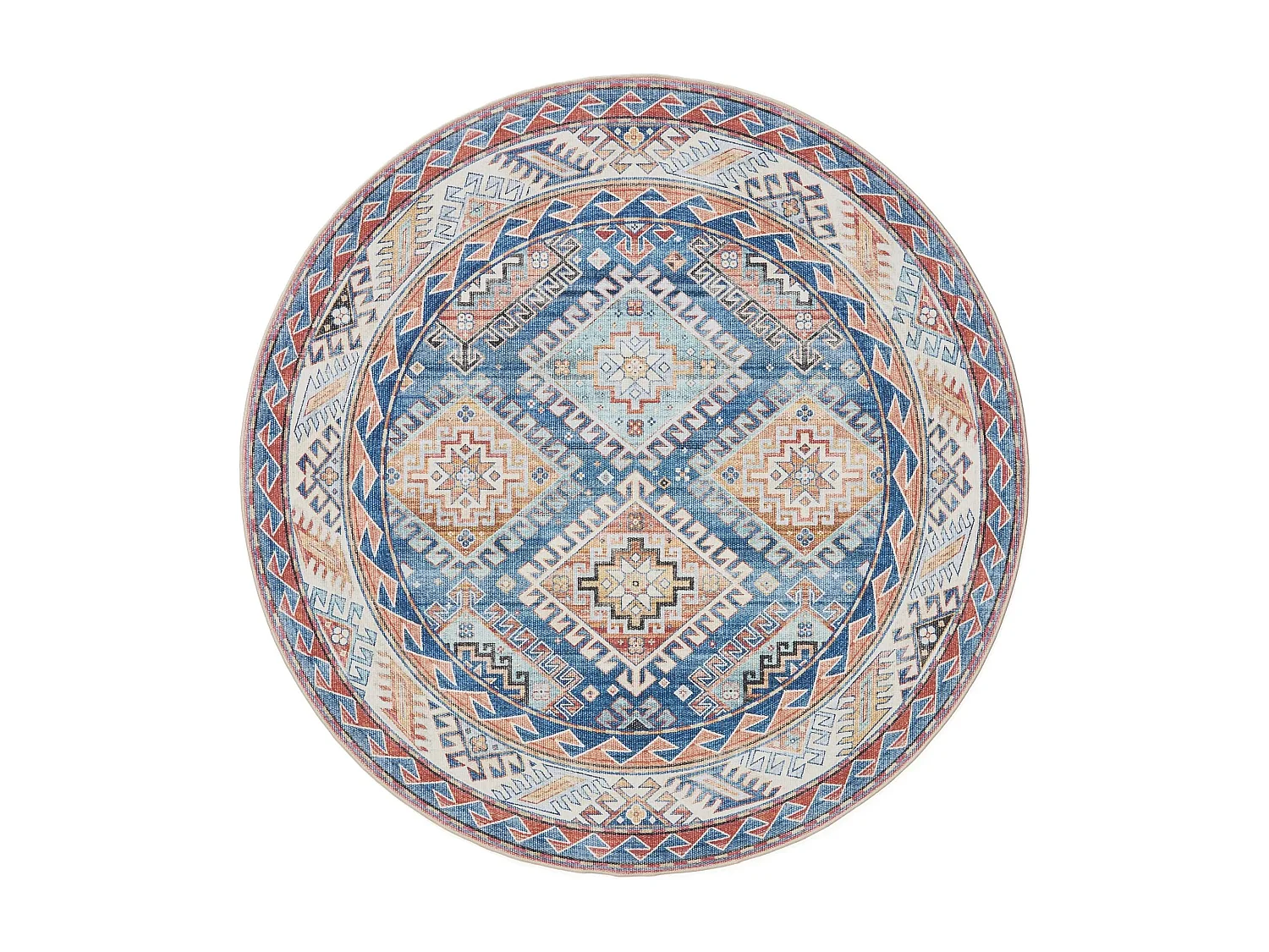 Tapis lavable George Bleu ø 160 cm rond