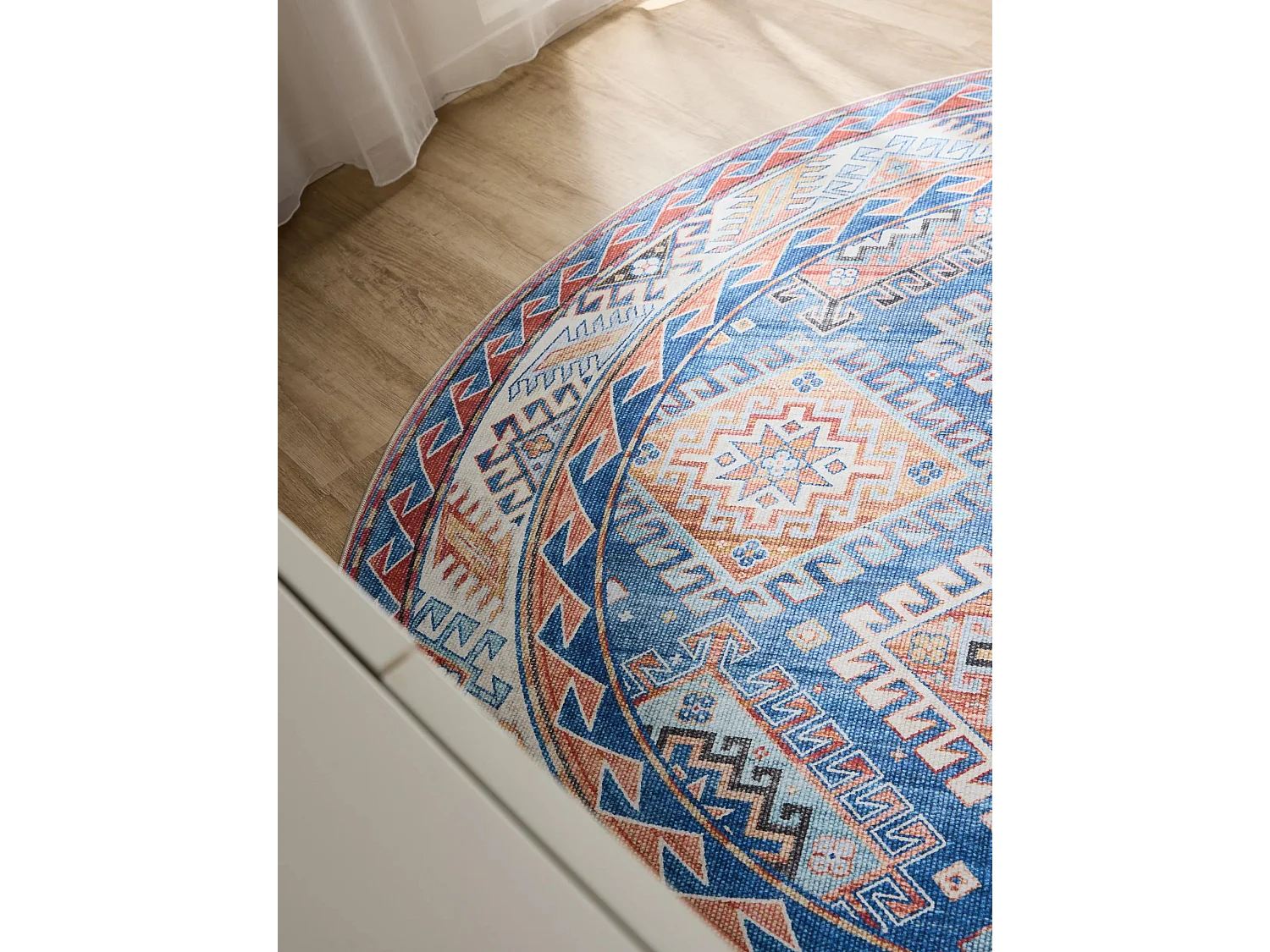 Tapis lavable George Bleu ø 160 cm rond