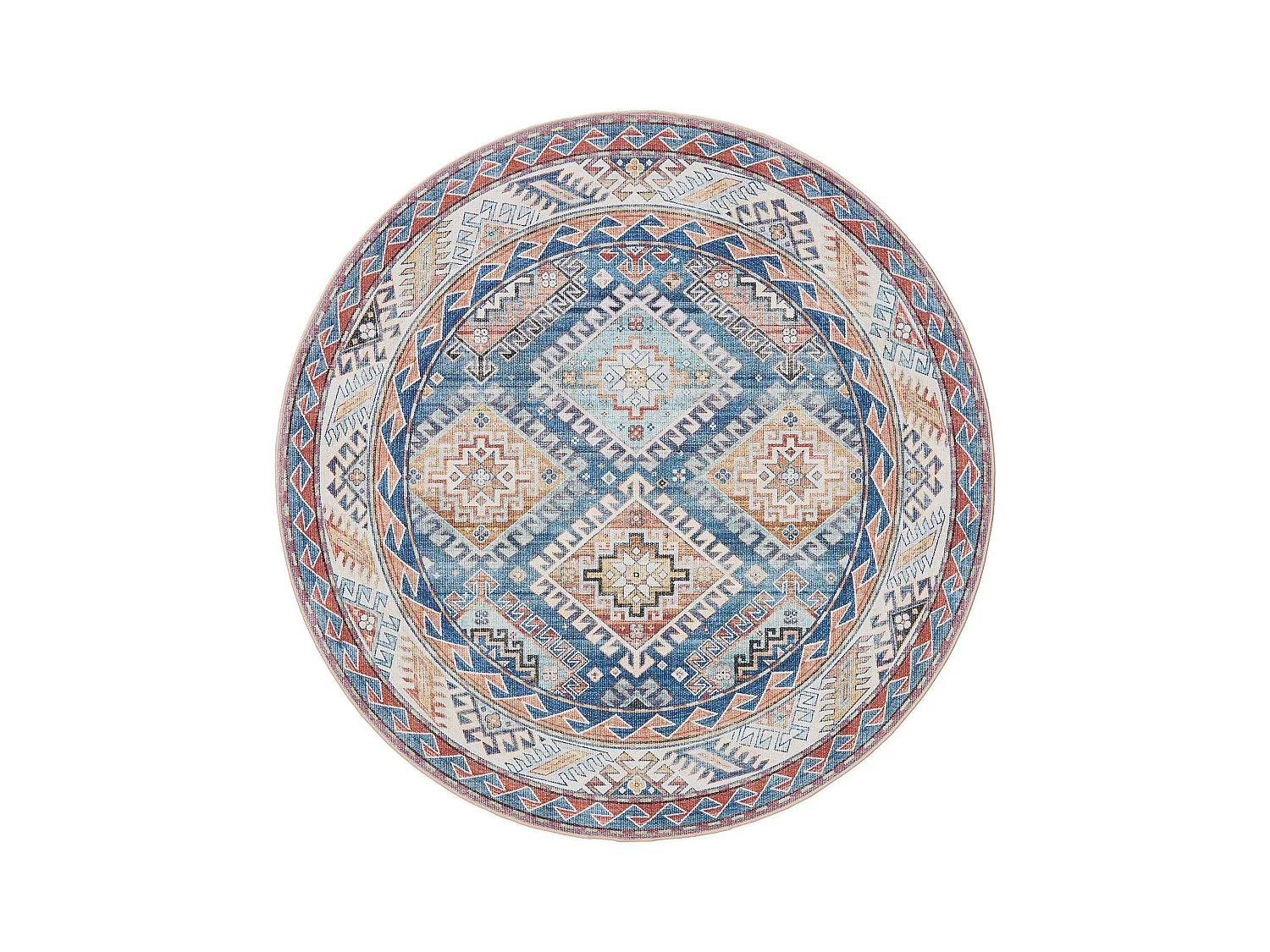 Tapis lavable George Bleu ø 120 cm rond