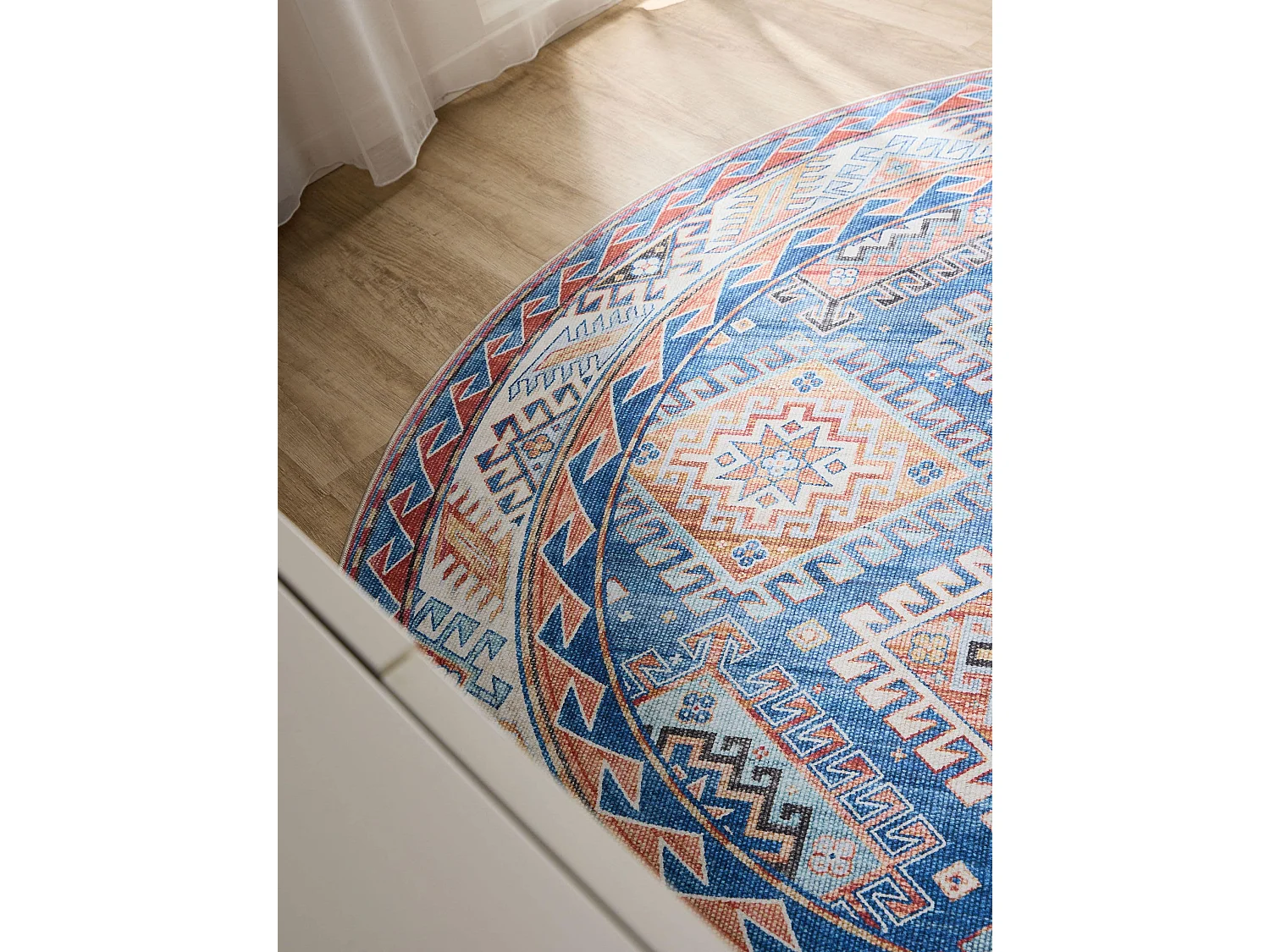Tapis lavable George Bleu ø 120 cm rond