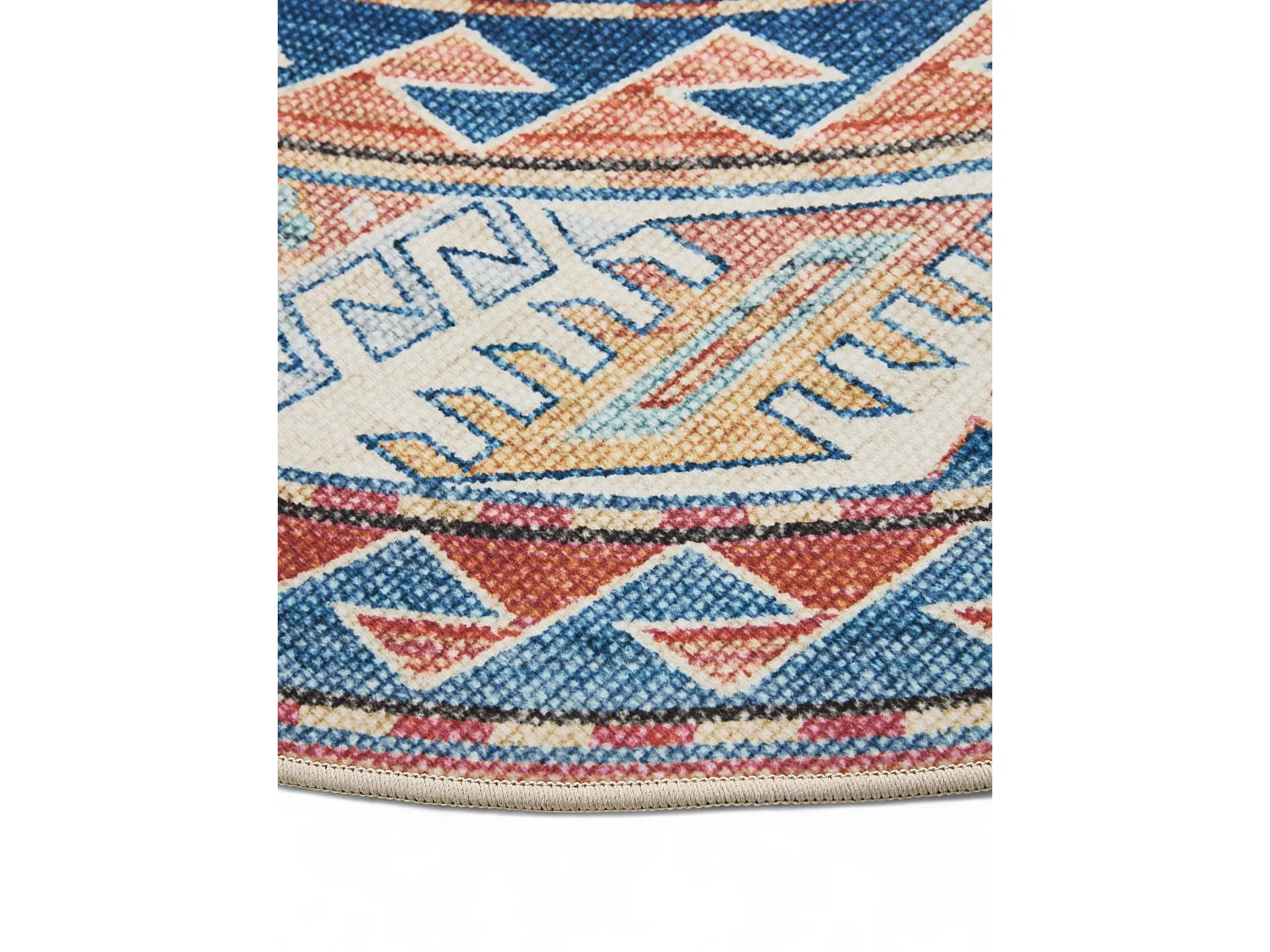 Tapis lavable George Bleu ø 120 cm rond