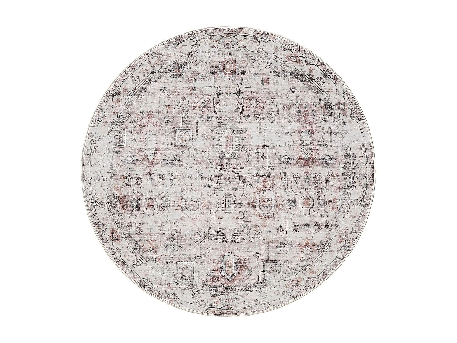 Tapis lavable George Crème/Taupe ø 160 cm rond
