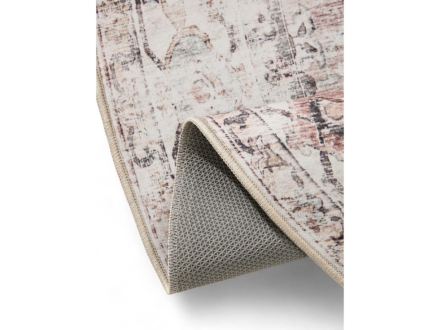 Tapis lavable George Crème/Taupe ø 160 cm rond