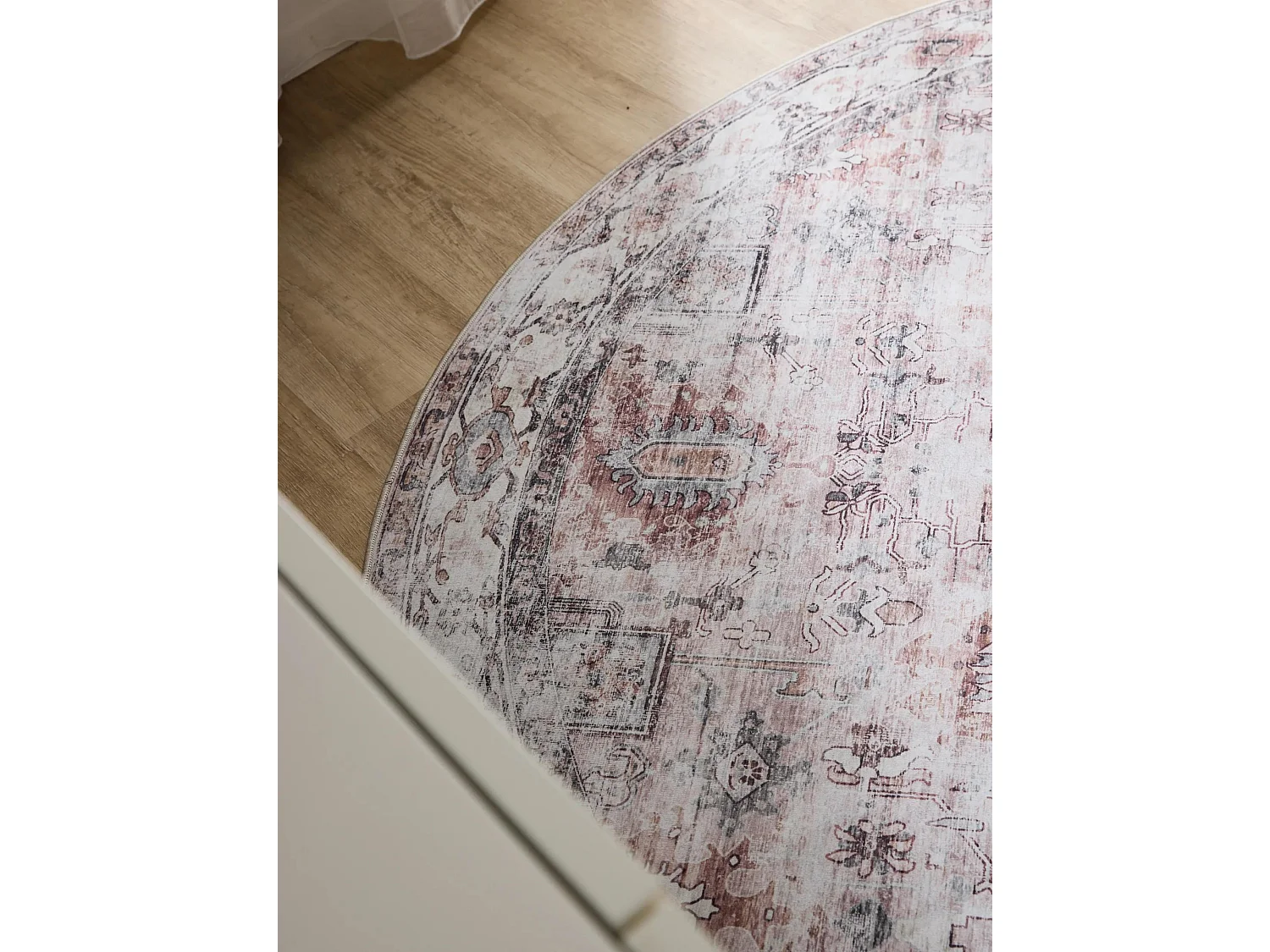 Tapis lavable George Crème/Taupe ø 160 cm rond