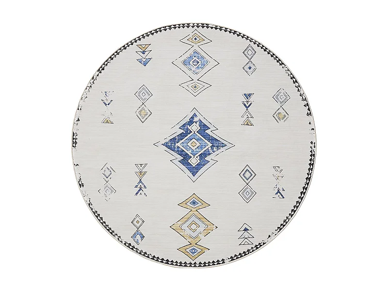 Tapis lavable George Beige/Multicouleur ø 120 cm rond