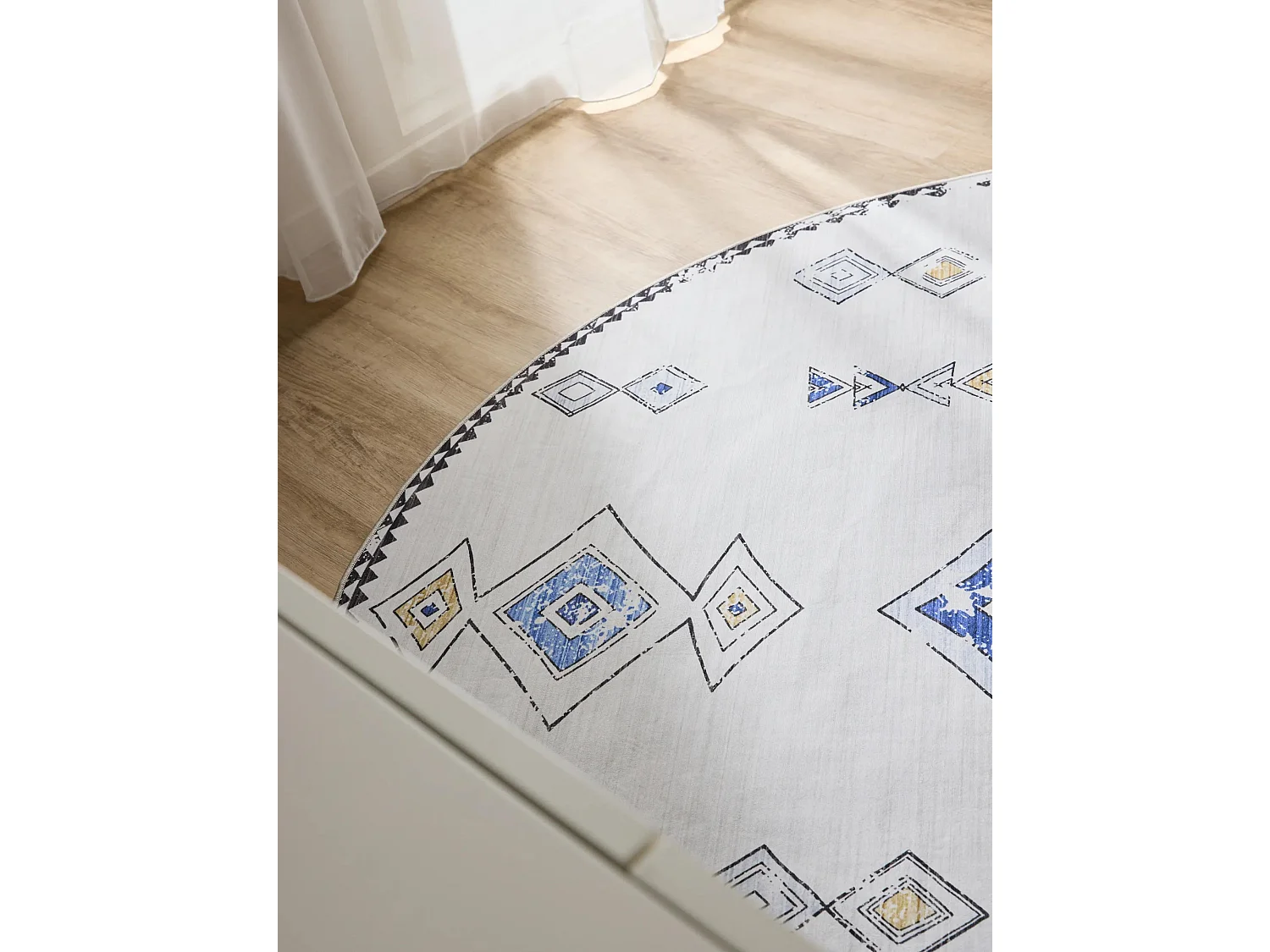 Tapis lavable George Beige/Multicouleur ø 120 cm rond