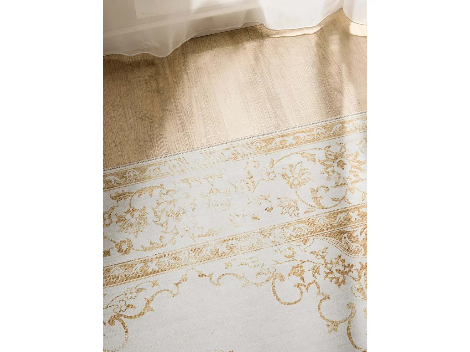 Tapis lavable George Crème/Jaune 240x340 cm