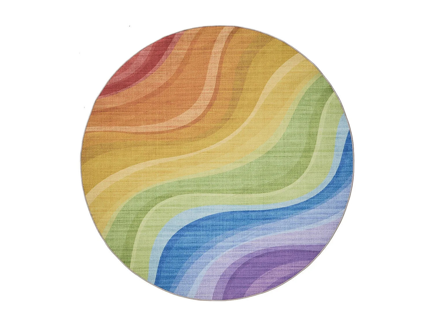 Tapis lavable George Multicouleur/Mauve ø 120 cm rond