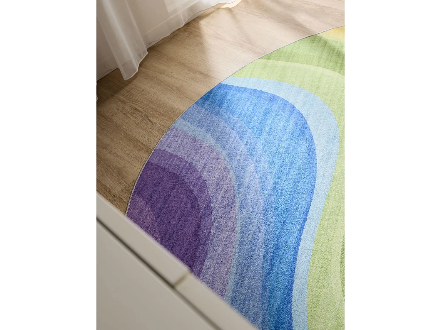 Tapis lavable George Multicouleur/Mauve ø 120 cm rond