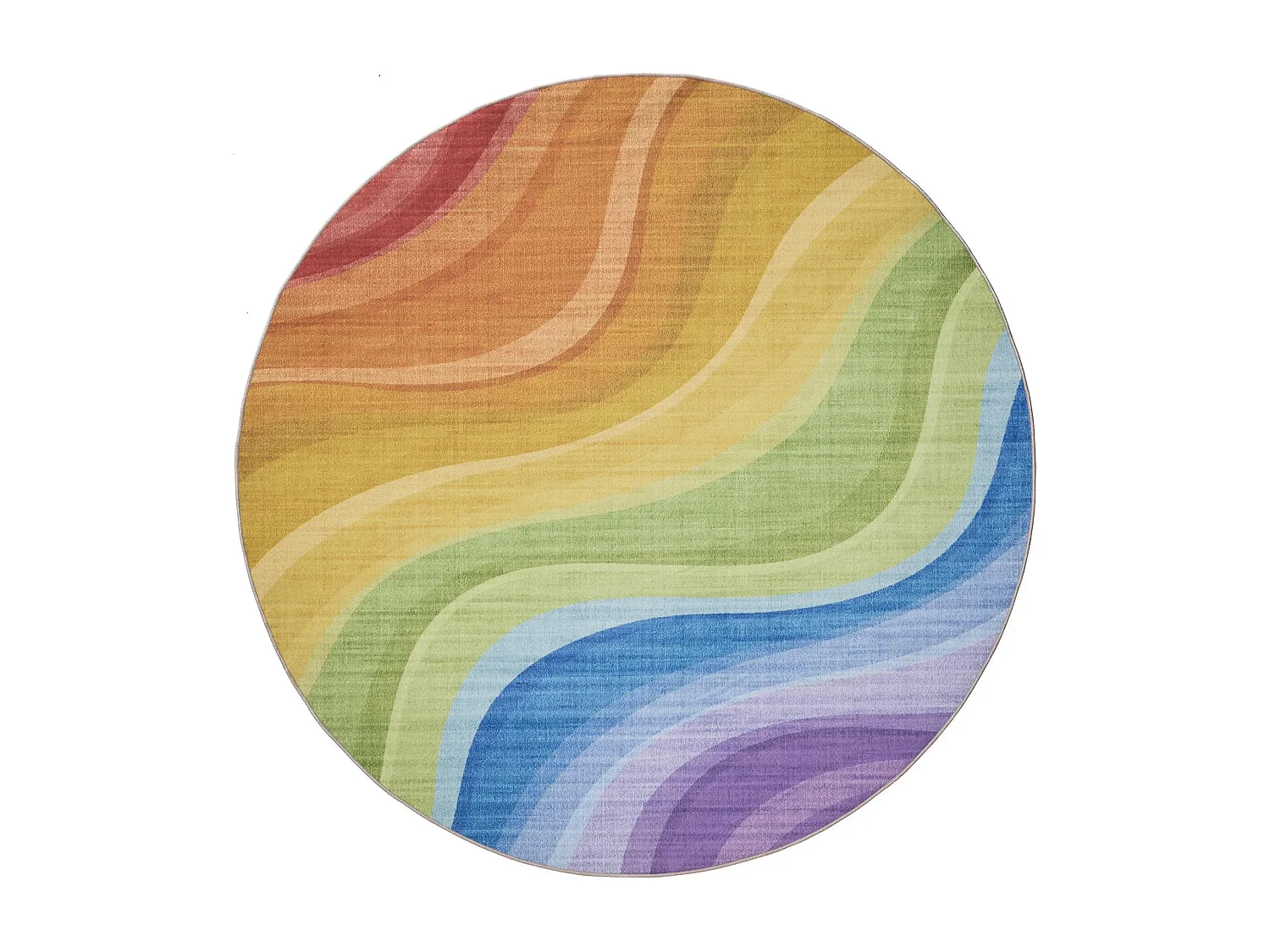 Tapis lavable George Multicouleur/Mauve ø 120 cm rond