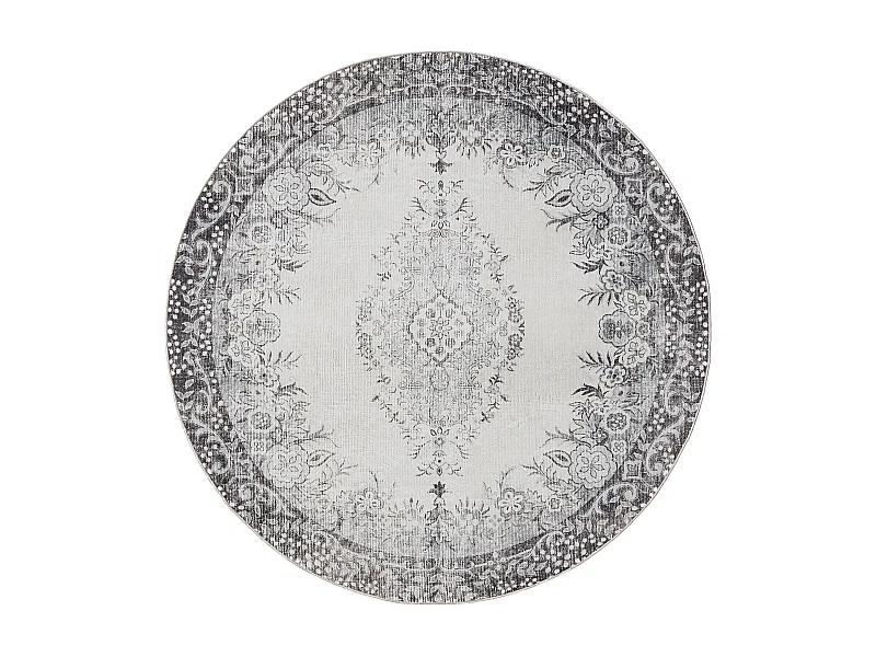 Tapis lavable George Noir/Gris ø 120 cm rond
