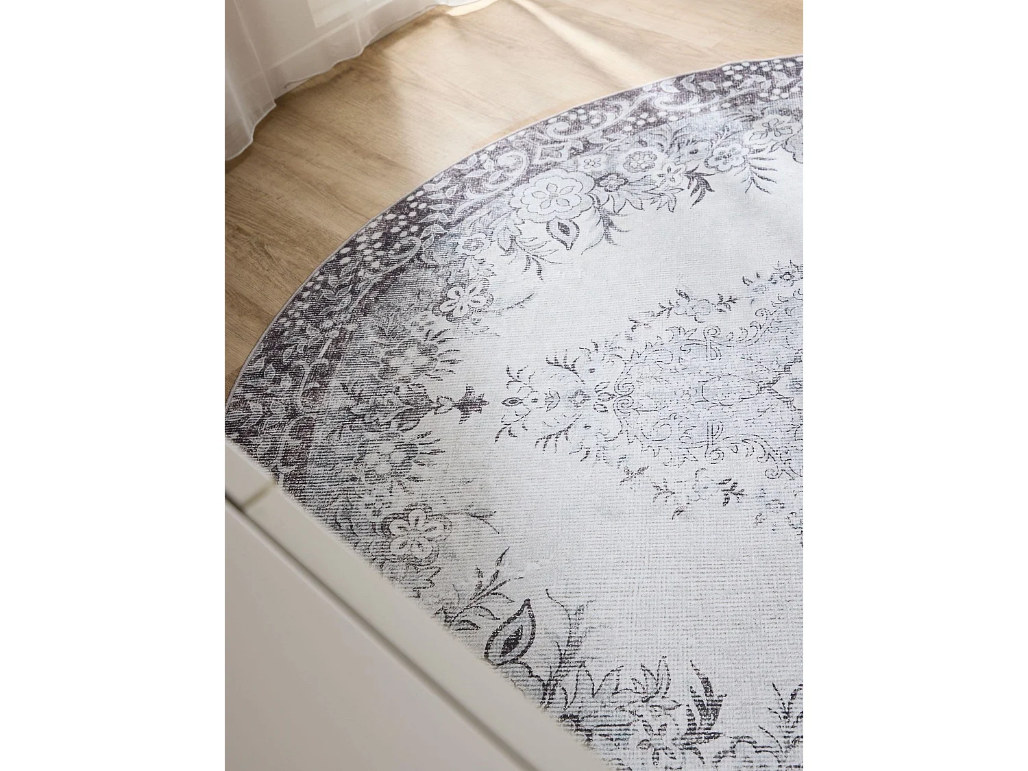 Tapis lavable George Noir/Gris ø 120 cm rond