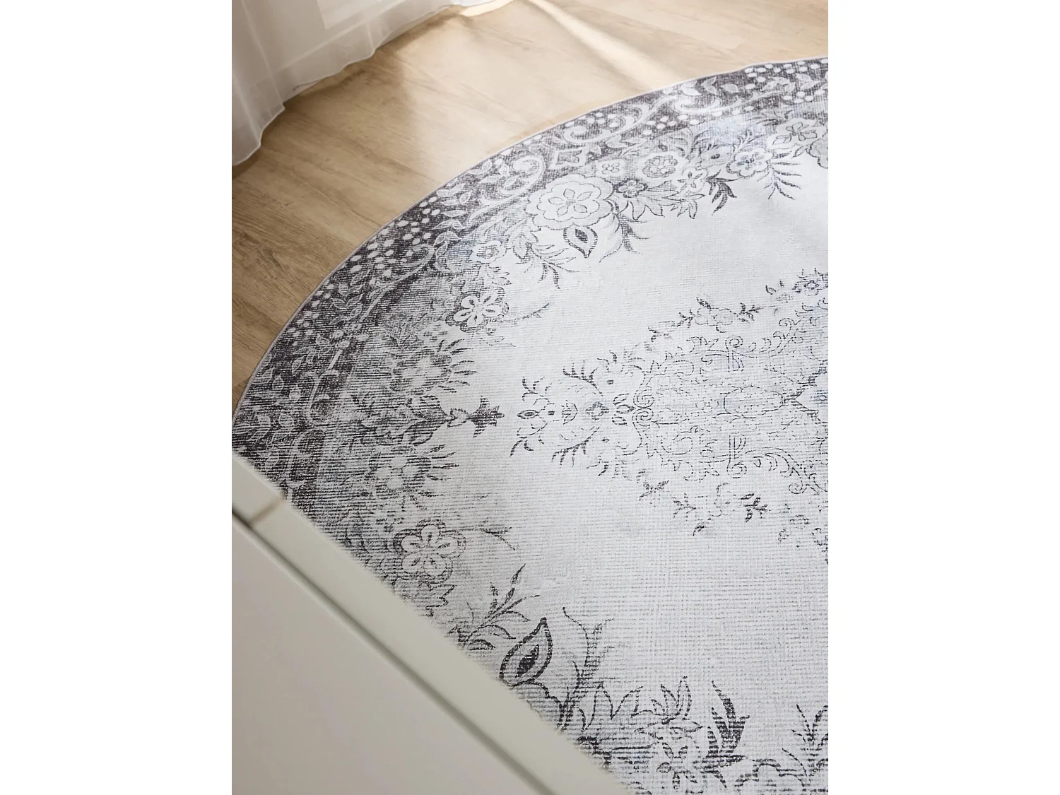 Tapis lavable George Noir/Gris ø 120 cm rond