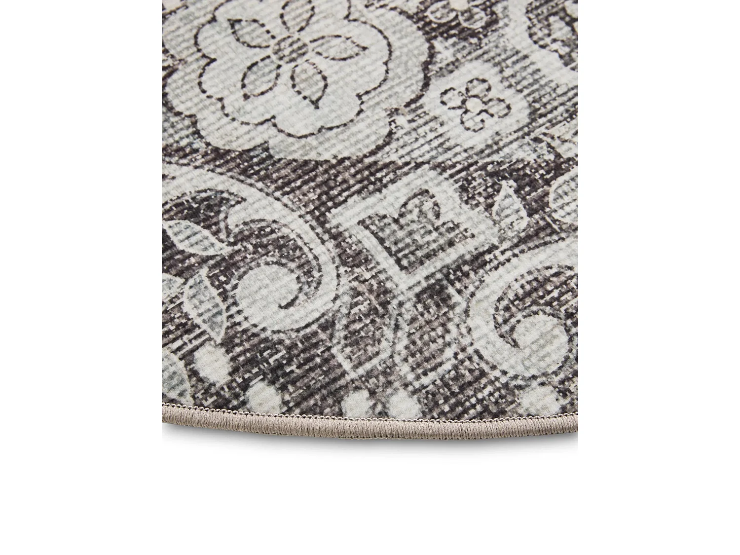 Tapis lavable George Noir/Gris ø 120 cm rond