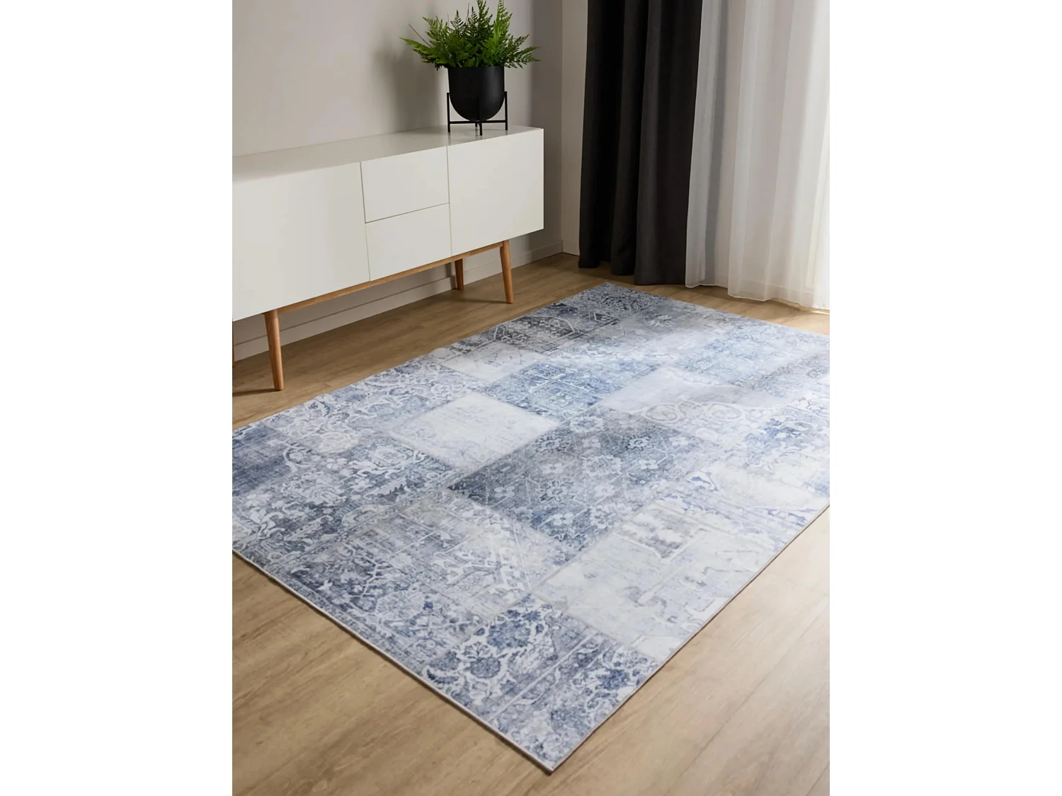 Tapis lavable George Bleu 60x120 cm