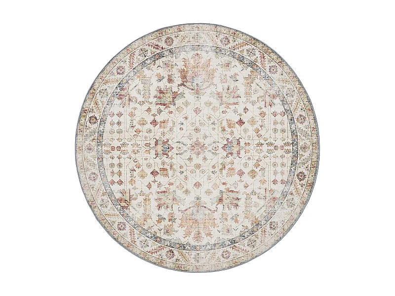 Tapis lavable George Multicouleur/Beige ø 120 cm rond