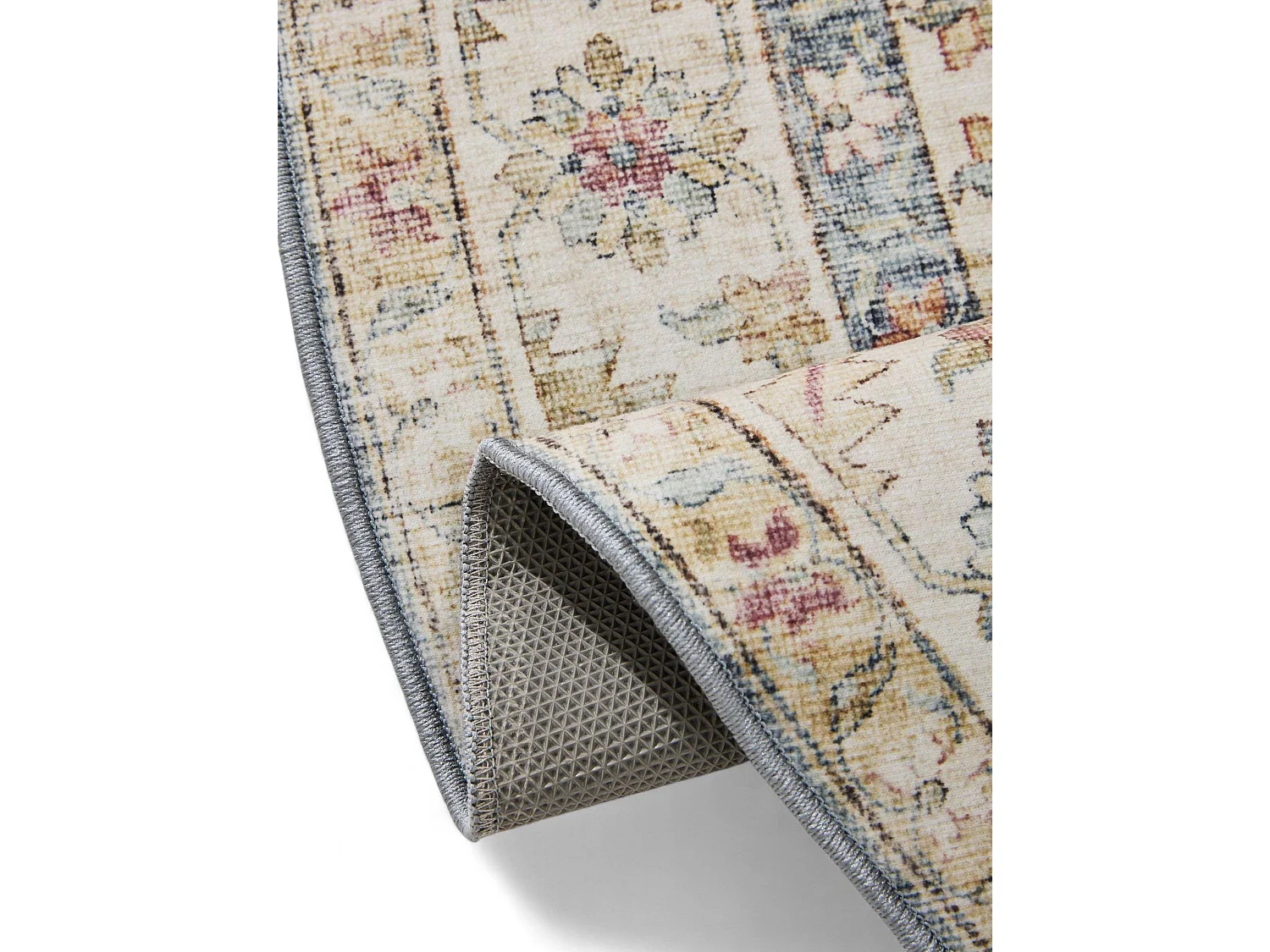 Tapis lavable George Multicouleur/Beige ø 120 cm rond