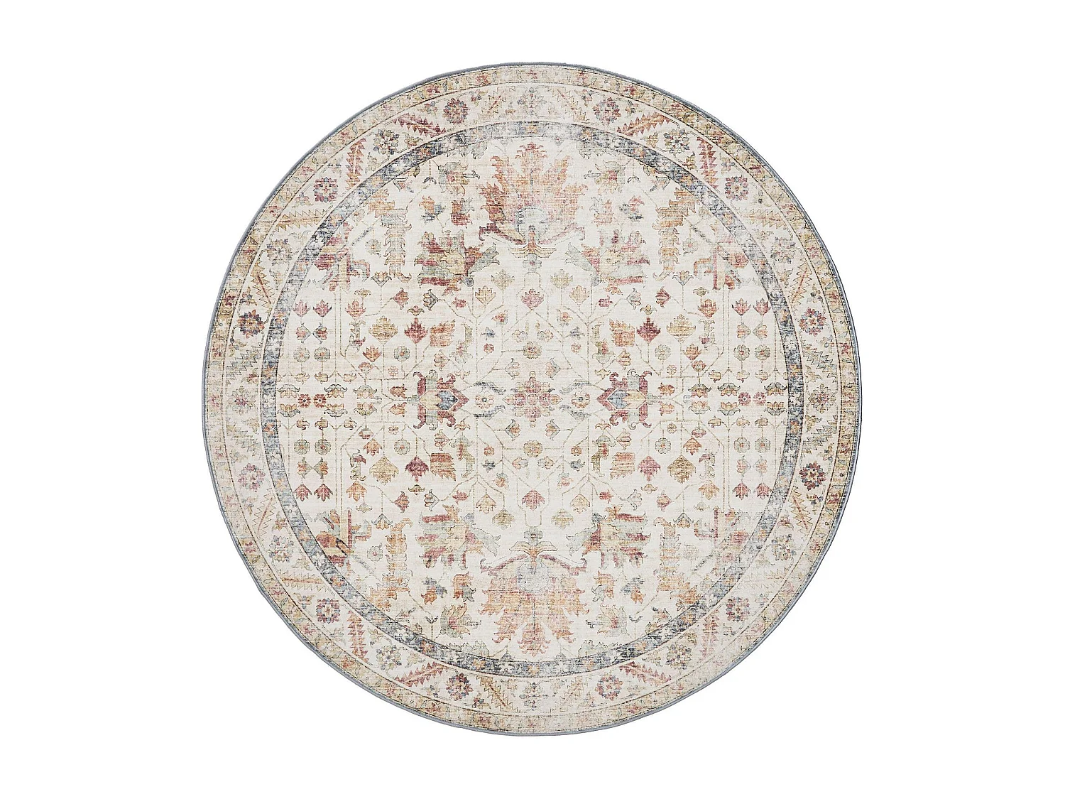 Tapis lavable George Multicouleur/Beige ø 120 cm rond