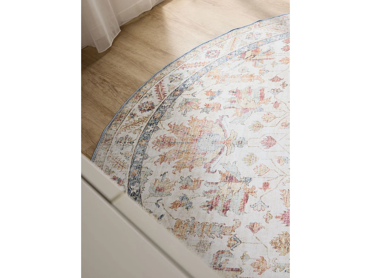 Tapis lavable George Multicouleur/Beige ø 120 cm rond