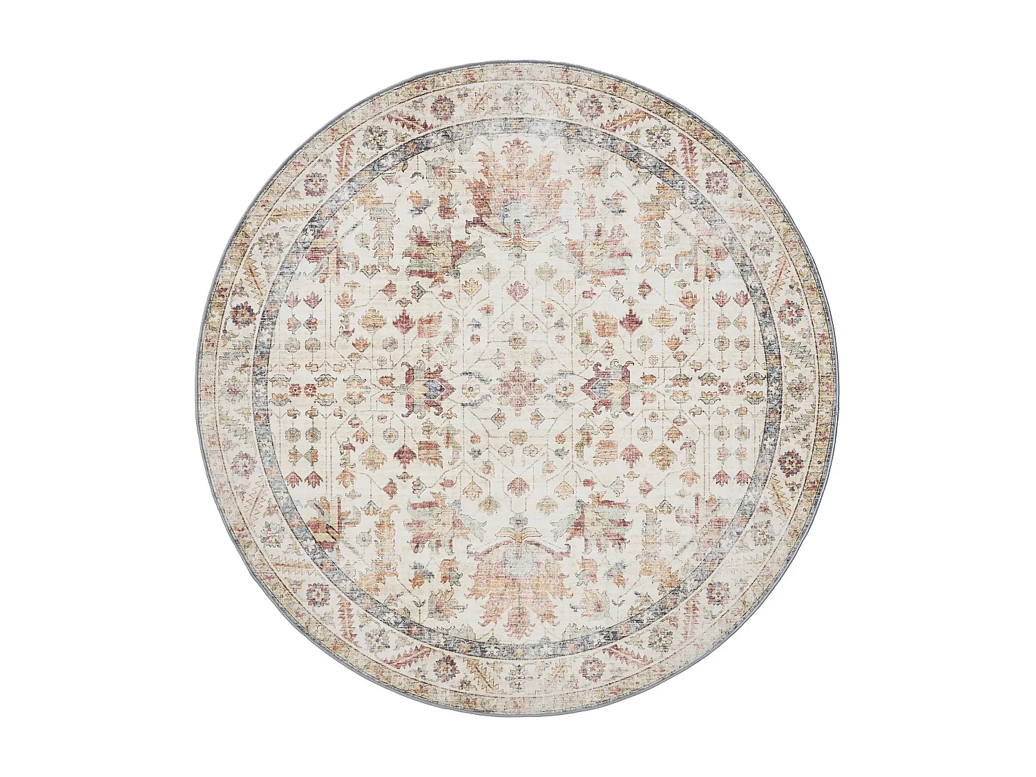 Tapis lavable George Multicouleur/Beige ø 120 cm rond