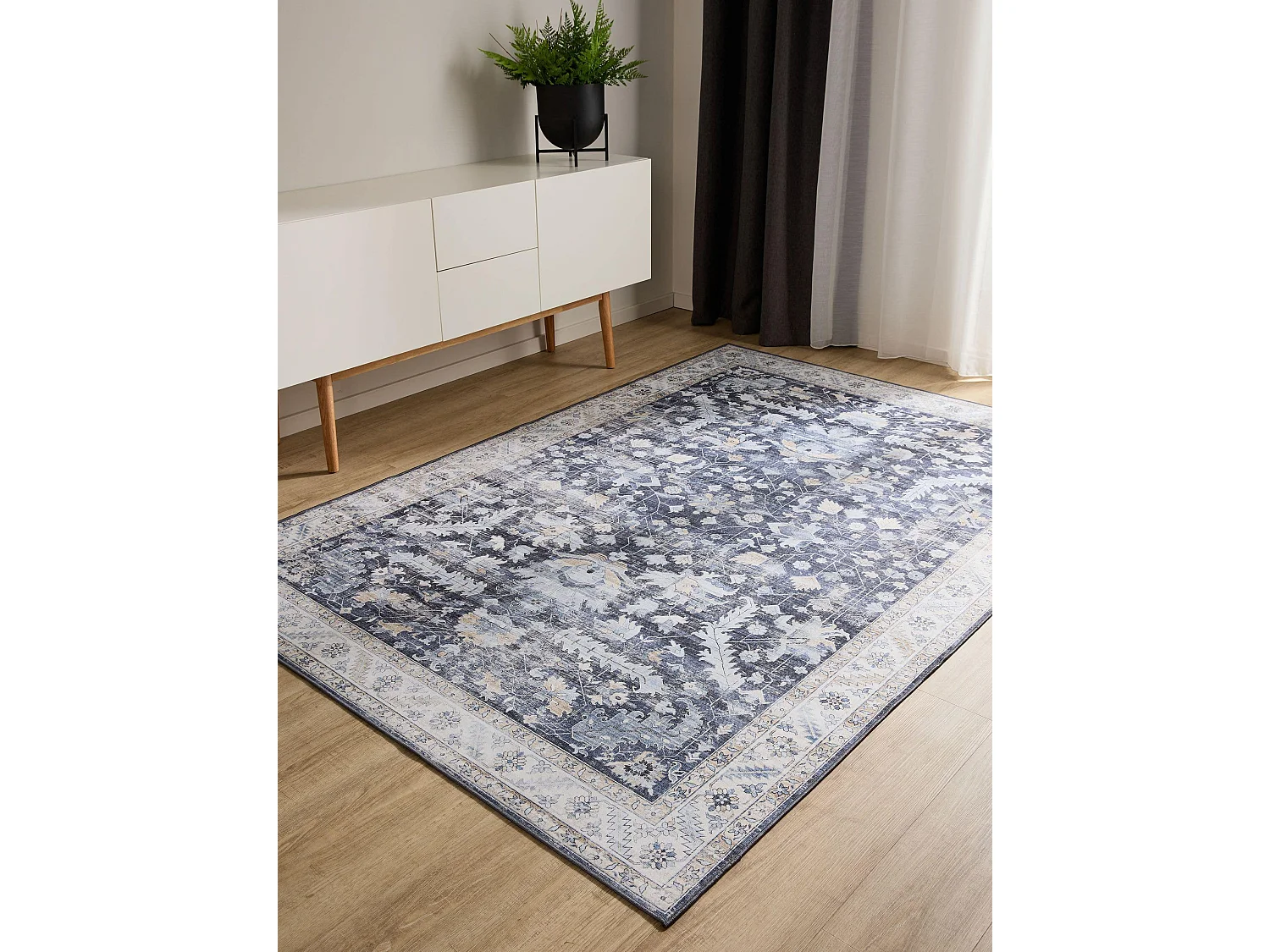 Tapis lavable George Bleu 300x400 cm
