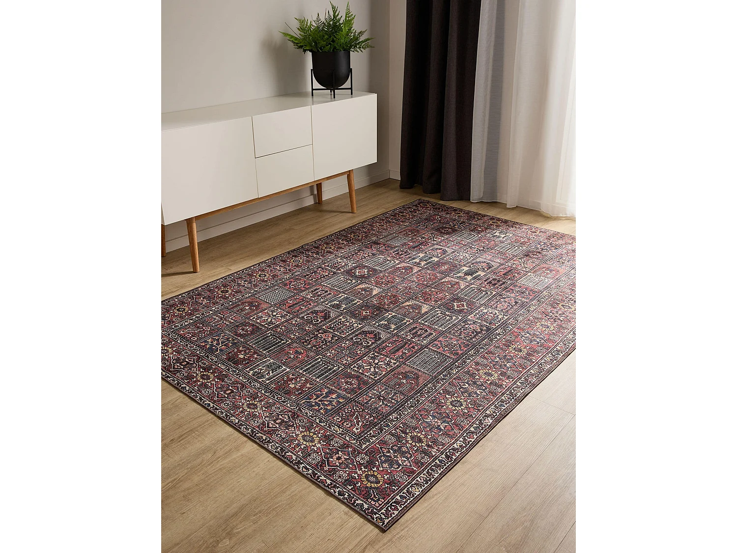 Tapis lavable George Multicouleur/Rouge 140x200 cm