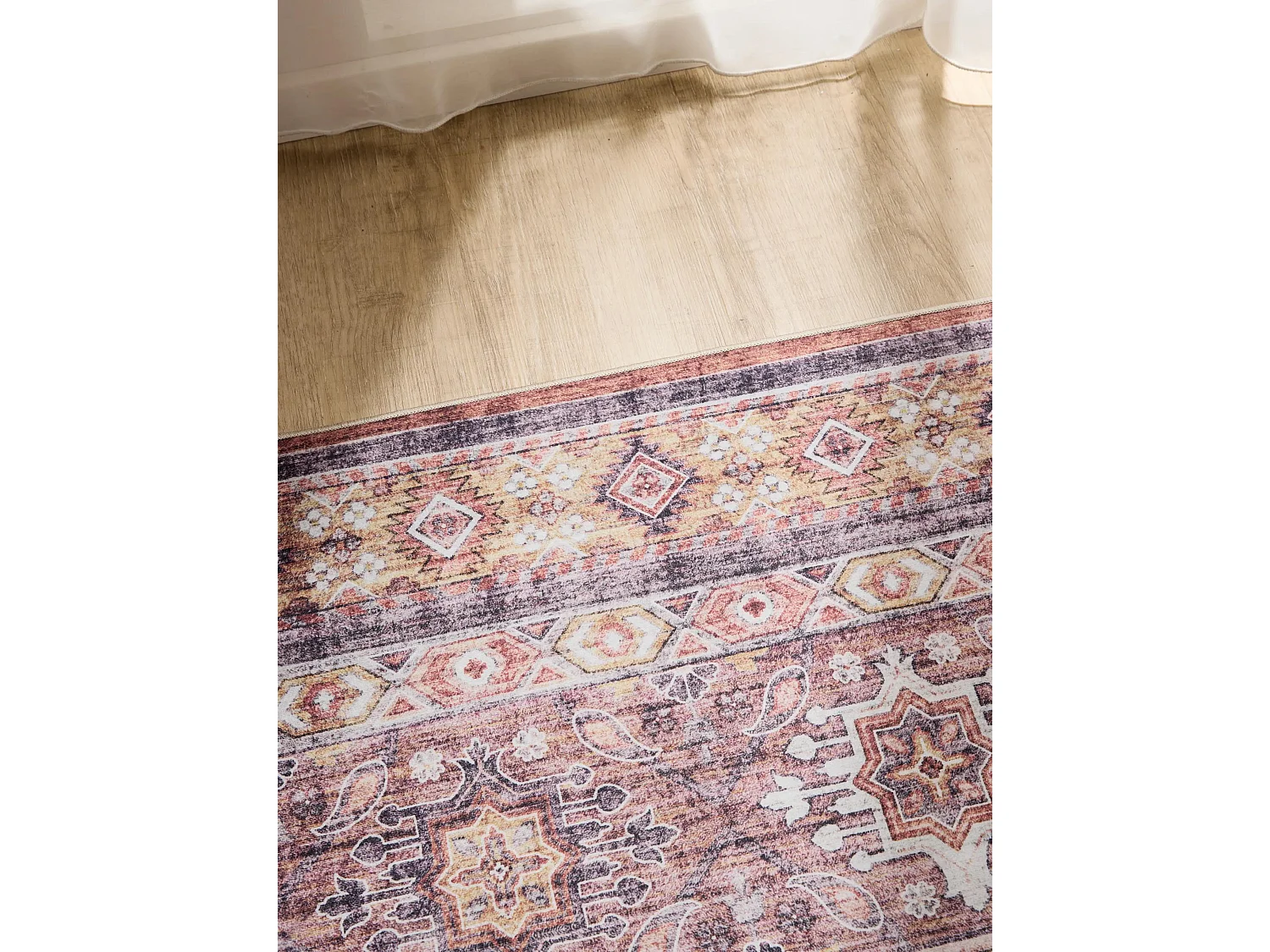 Tapis lavable George Multicouleur/Fuchsia 200x300 cm