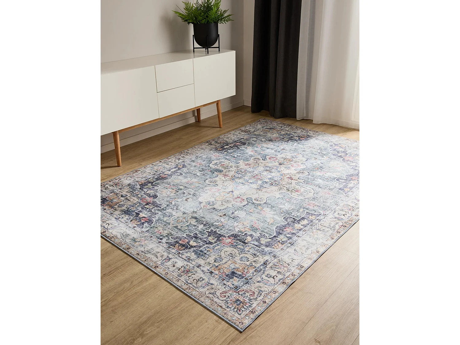 Tapis lavable George Bleu 140x200 cm