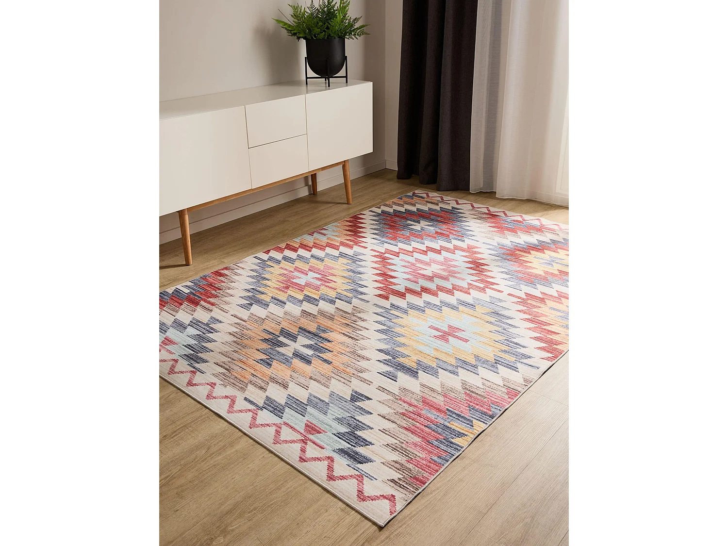 Tapis lavable George Multicouleur/Beige 60x120 cm