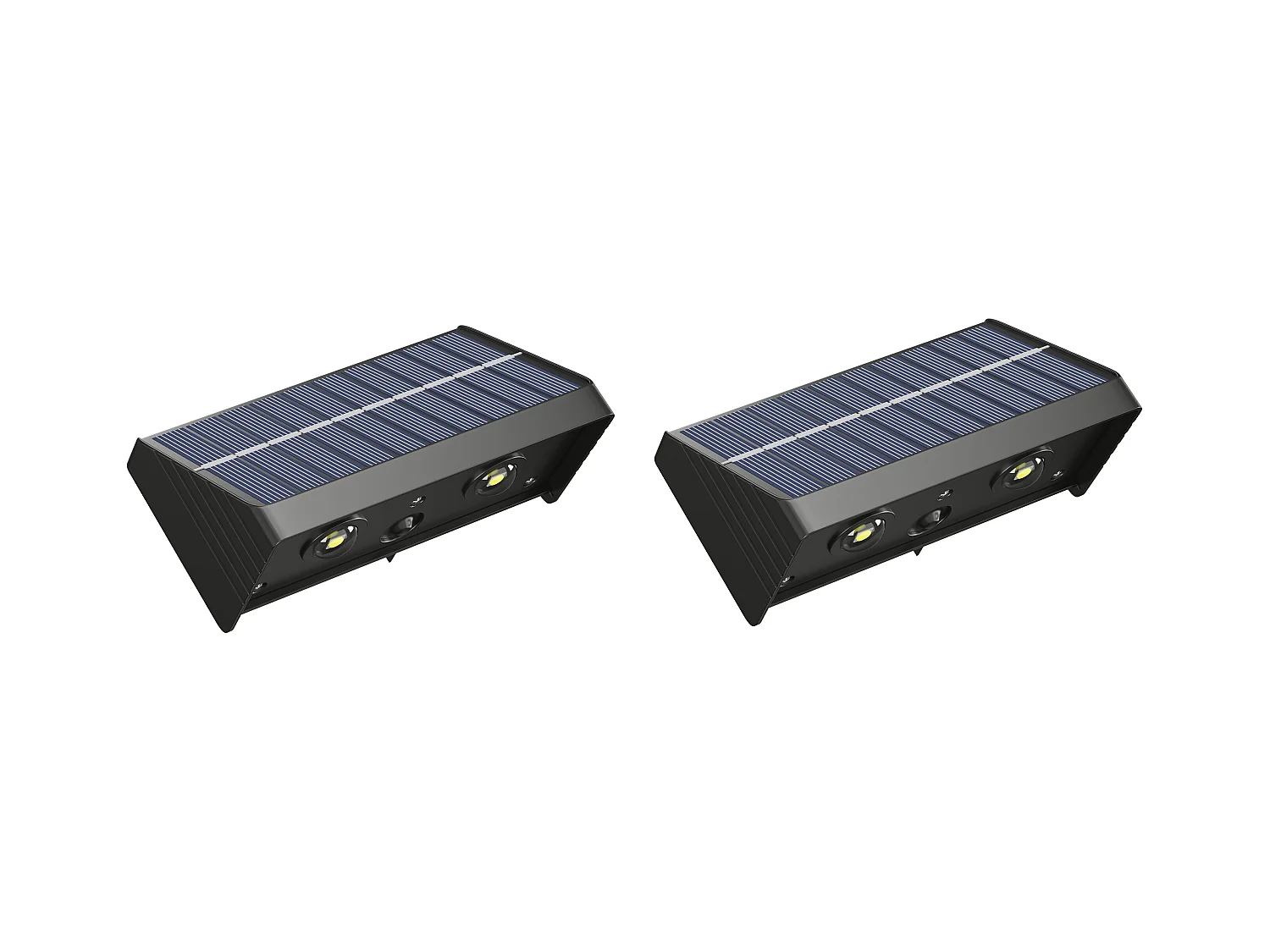 Solar-Wandleuchten 2er-Set - 30 Lumen - Schwarz - SABORG
