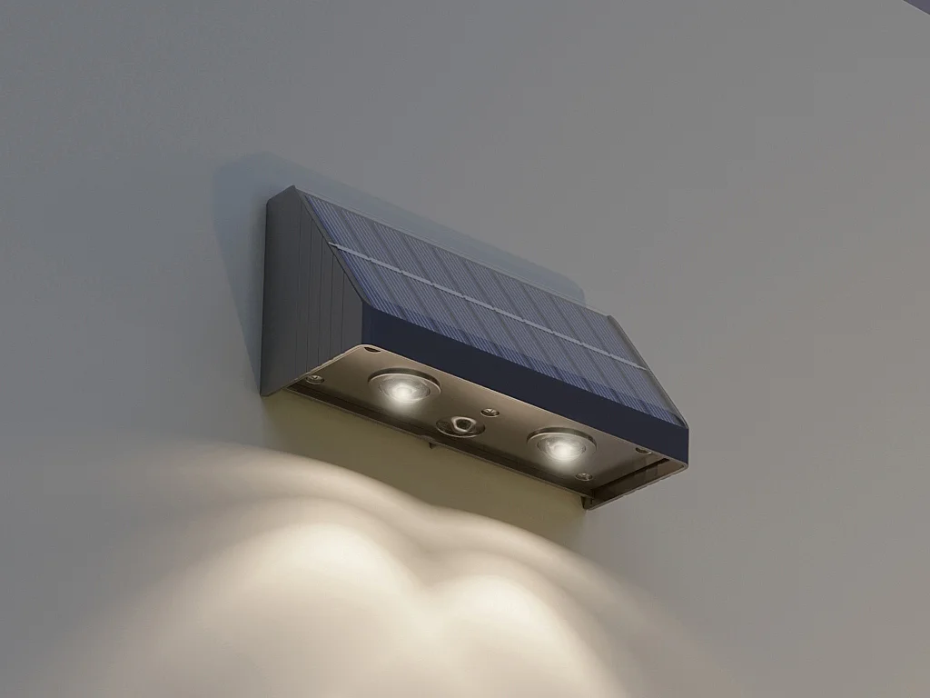 Conjunto de 2 apliques de parede solares 30 lumens preto - SABORG