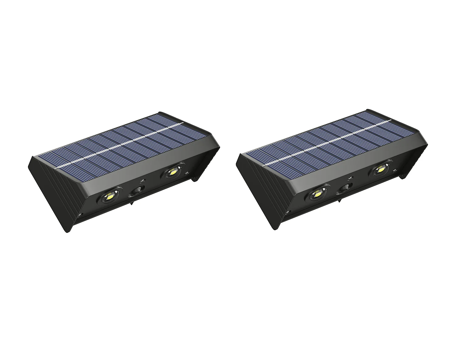 Lot de 2 appliques murales solaires - 30 lumens - Noir - SABORG