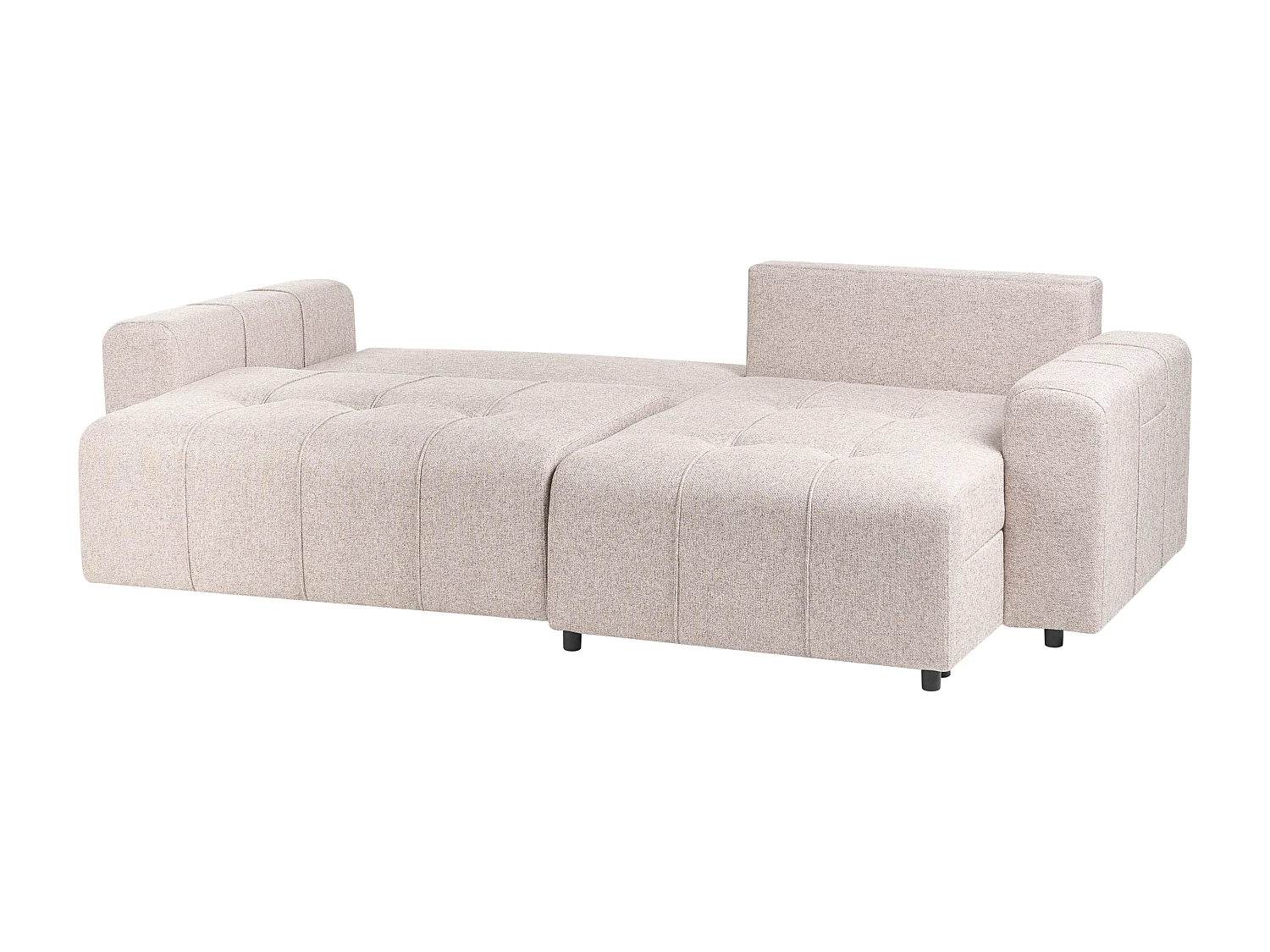 Hoekslaapbank INNVIK Stof Lichtbruin met opbergruimte 3-zitter Linkerzijde