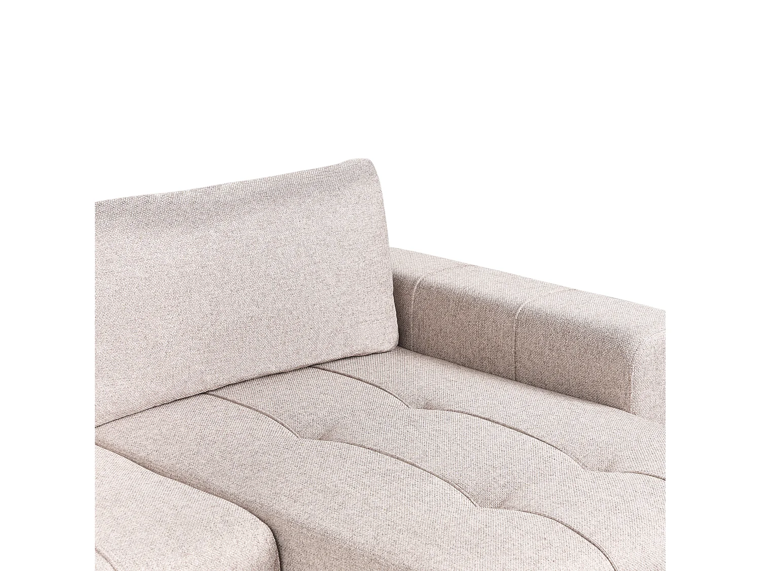 Hoekslaapbank INNVIK Stof Lichtbruin met opbergruimte 3-zitter Linkerzijde