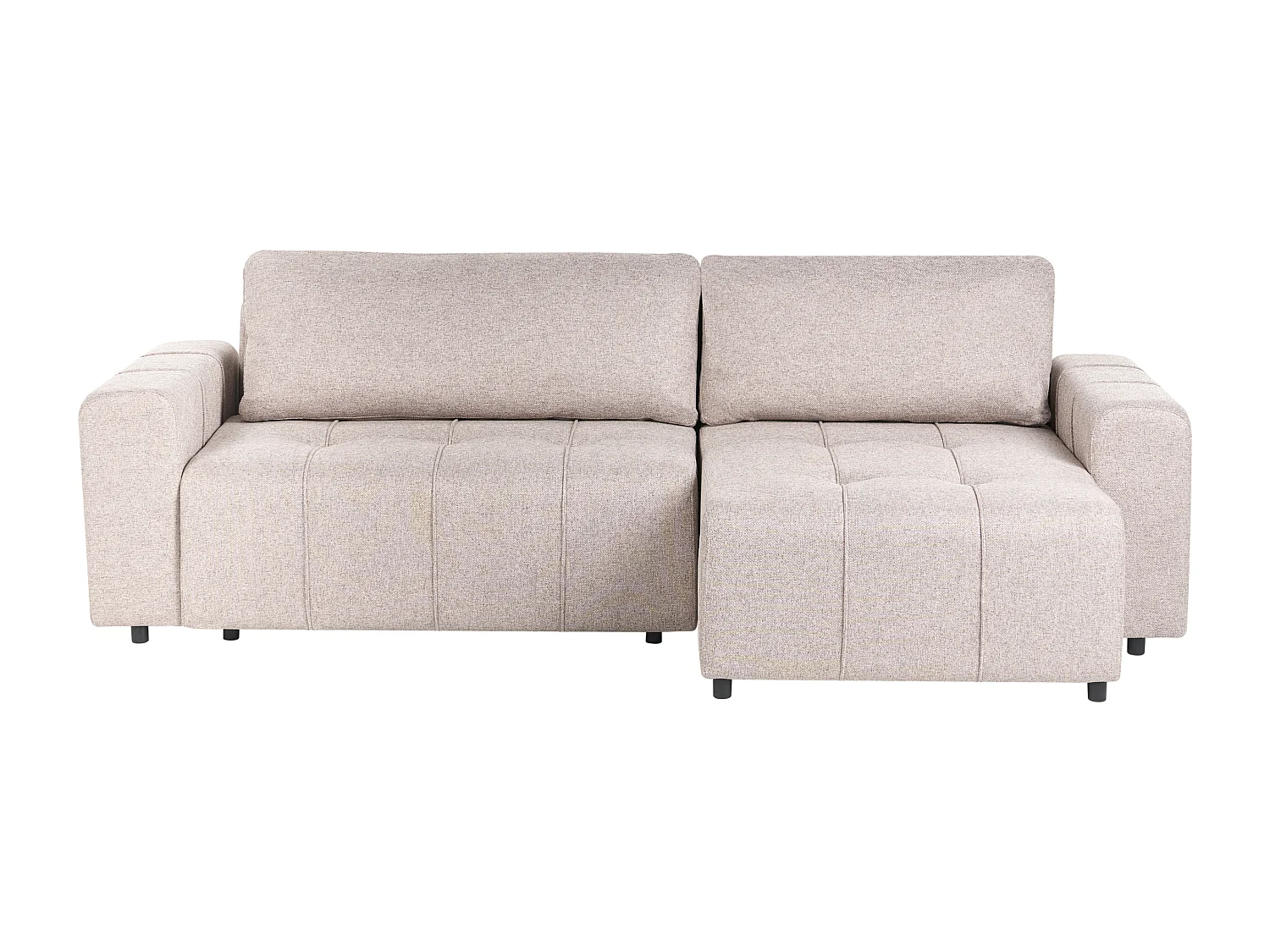 Hoekslaapbank INNVIK Stof Lichtbruin met opbergruimte 3-zitter Linkerzijde