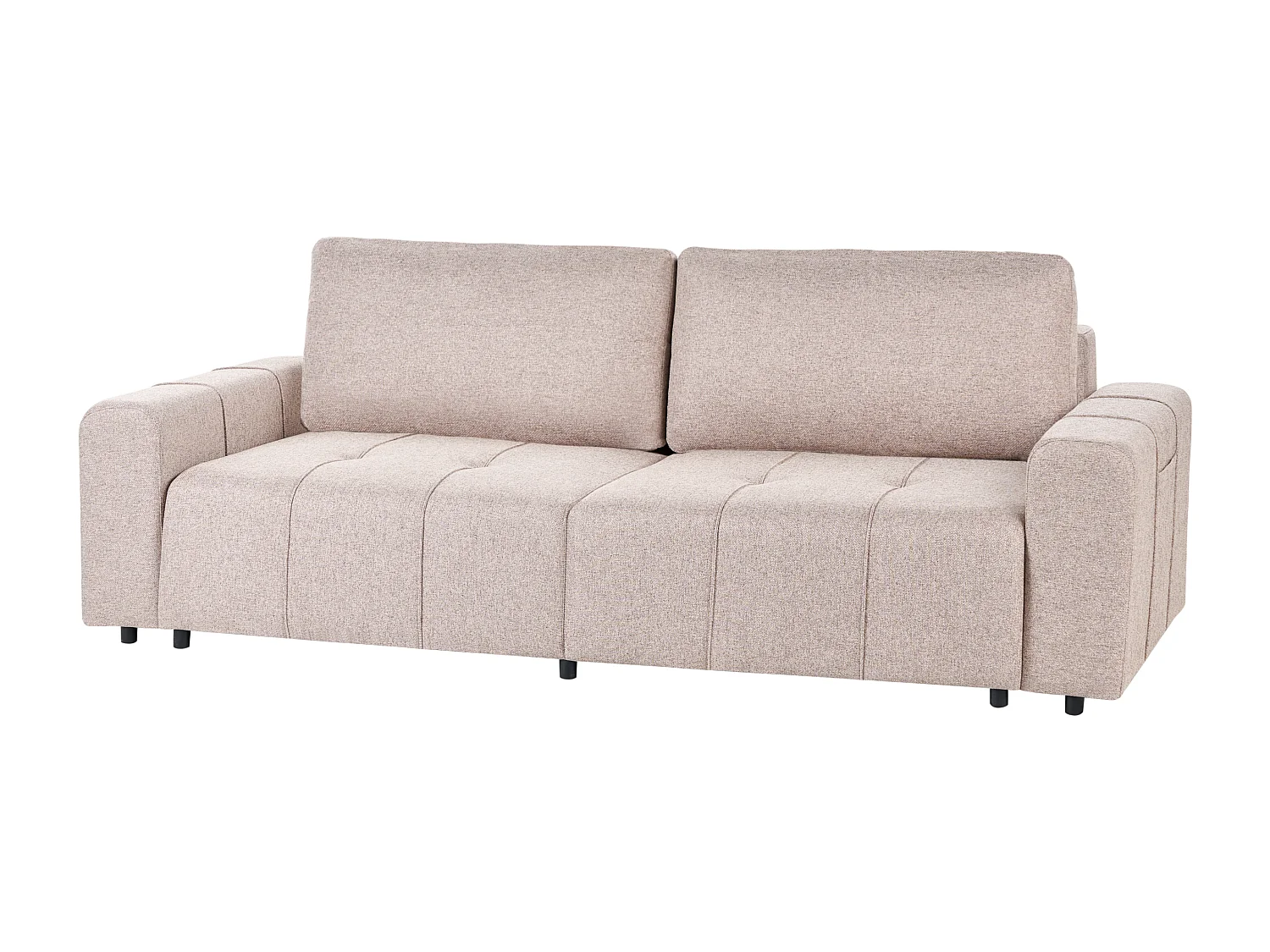 Slaapbank INNVIK Stof Lichtbruin met opbergruimte 3-zitter