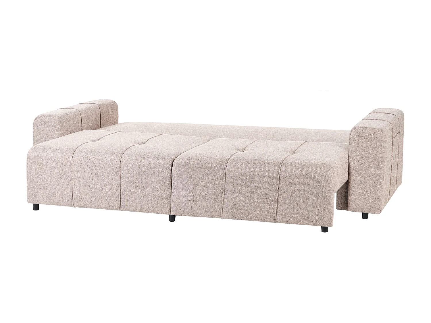 Slaapbank INNVIK Stof Lichtbruin met opbergruimte 3-zitter