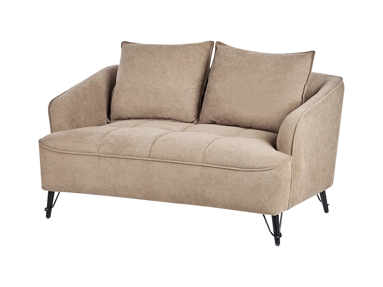 Canapé 2 places HOBRO Tissu Marron clair