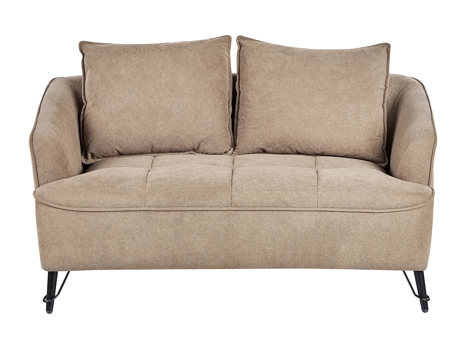 Sofa HOBRO Stoff Hellbraun 2-Sitzer